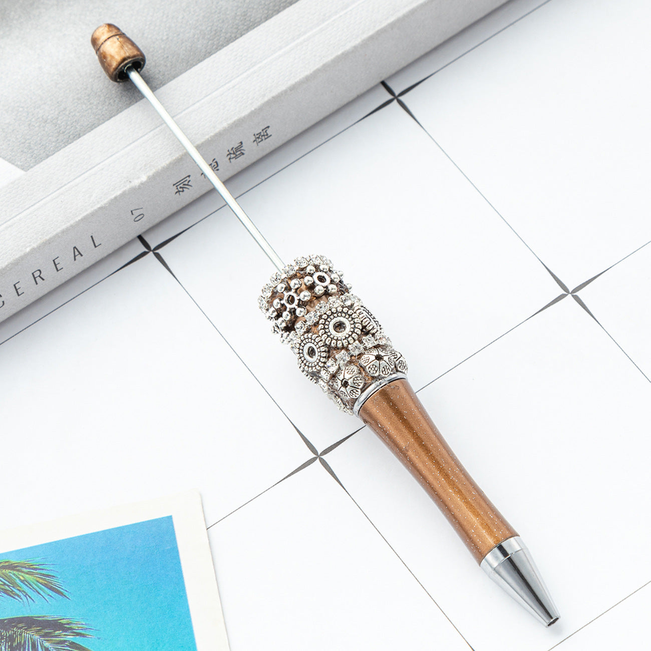 Wholesale Beadable Pen Bohemian Rhinestone Flower Patch DIY Pens
